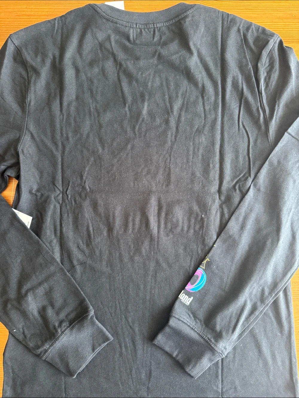Disney Disneyland Black Long-Sleeve Tee Shirt with Colorful Castle 70th Graphic